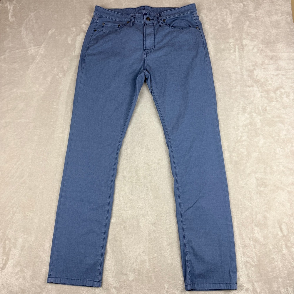 Johnnie-O 5-Pocket Chino Pants Mens 32x32 Steel Blue Slim Straight (Fit 34x32)